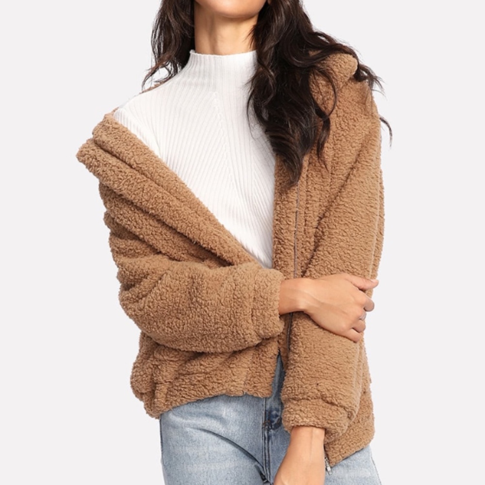 Dual Pocket Faux Fur Teddy Jacket NWOT